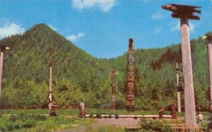 KETCHIKAN, AK Alaska   TOTEM POLES In SAXMAN PARK   c1960's Chrome Postcard