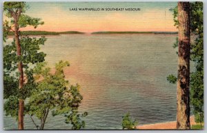 Vtg Missouri MO Lake Wappapello Southeast 1940s View Old Linen Unused Postcard