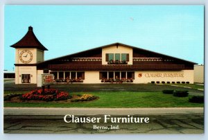 Berne Indiana IN Postcard Clauser Furniture Building Exterior c1960s Vintage