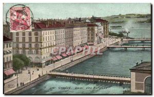 Postcard Old Quai des Bergues Geneva