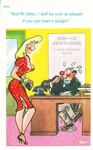 Lady Advert Private Newspaper Assistant Insert Parts Comic Sexy Humour Postcard