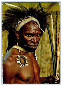 1971 Tribal Person Goroka Show Photo New Guinea Posted Vintage Postcard