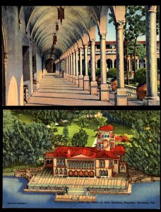 Lot of 2 Florida SARASOTA John Ringling Mansion Air View Archway Court - Linen