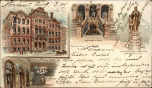 New York City Deutscher Liderkranz c1900 Used German Private Mailing Card