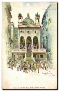 Old Postcard Genova Italy's Pietro della porta Piazza Bianchi