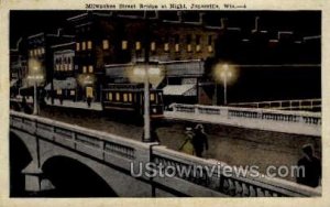 Milwaukee Street Bridge  - Janesville, Wisconsin WI Postcard