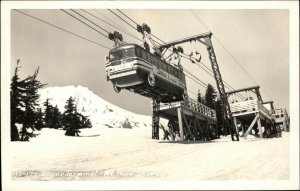 Old Bus Ski Lift Mt. Hood Skiway Skiing Ski Resort Real Photo Postcard