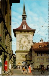 Clock Tower Berne Switzerland Bern Swiss Unused Arthur Baur Litho Postcard H6