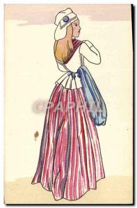 Old Postcard History of Costume French Revolution in 1792