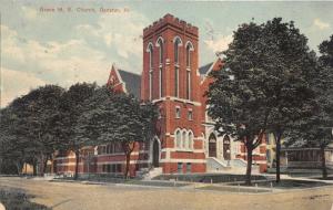 Decatur Illinois~Grace ME Church Corner View~Square Tower~1908 Postcard