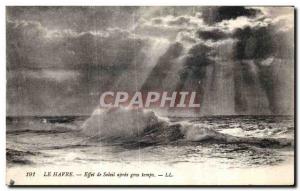 Old Postcard Le Havre Effect Sun after heavy weather