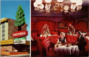 Reno NV Ponderosa Hotel Casino Multiview Advertising Unused Postcard G51