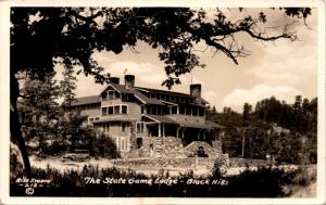 RPPC, State Game Lodge, Black Hills South Dakota Vintage Photo Postcard G02