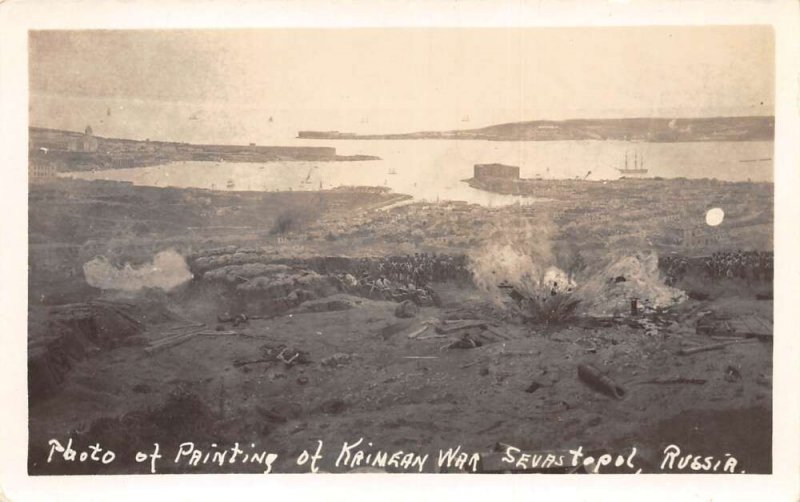 Sevastopol Russia Krimean War Scene Real Photo Vintage Postcard AA63552
