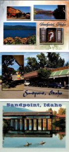 3~4X6 Postcards SANDPOINT, ID Idaho STREET SCENES & CEDAR POINT BRIDGE~Kayaks