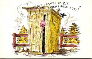 Humour Man In Outhouse But I Can't Use ZIP I Haven't Read It Yet
