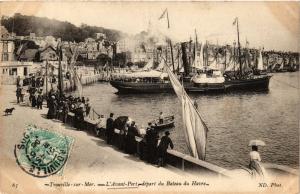 CPA TROUVILLE-sur-MER L'Avant-Port départ du Bateau du Havre (422224)