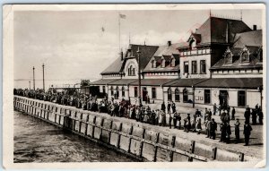 1929 Bremerhaven, Germany RPPC Lloydhalle Norddeutscher Port Harbor Dock PC A168