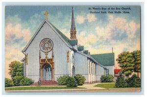 c1950s St. Mary's Star of the Sea Church Hartford Park Oak Bluffs MA Postcard