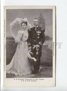 438427 ROYAL Wilhelmina Queen of Netherlands & Duke Henry Vintage postcard