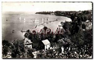 Old Postcard Thonon les Bains The port and sailboats on Lake Geneva