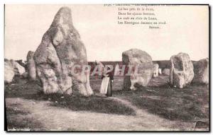 Old Postcard Dolmen Menhir Carnac Kermario