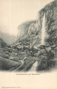 Lauterbrunnen Staubbach Falls Switzerland PHOTO Postcard c.1900s Photoglob