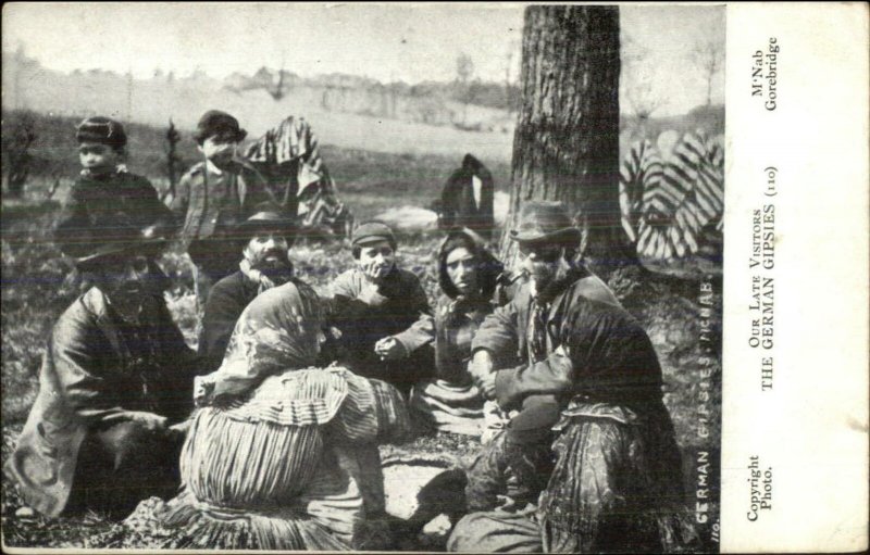 German Gypsy Gypsies - Our Late Visitors c1910 Postcard