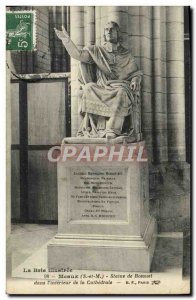 Old Postcard Meaux Statue Boissuet In & # 39Interieur De La Cathedrale