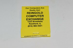 Reingold Computer Exchange Rockford Illinois 20 Strike Matchbook