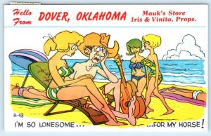 DOVER, OK  ~ Advertising Comic MAUK'S STORE 1963 Kingfisher County Postcard