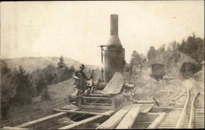 Steam Machinery Railroad Track Cables & Gears c1910 Real Photo Postcard