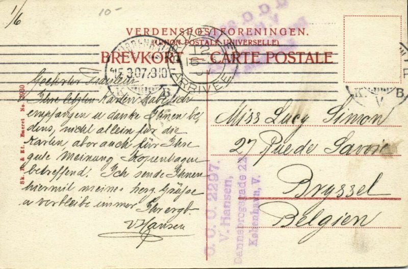 denmark, COPENHAGEN KØBENHAVN, Det Kgl. Danske Musikkonservatorium 1907 Postcard