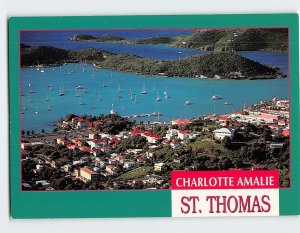 Postcard Aerial View of Charlotte Amalie St. Thomas US Virgin Islands