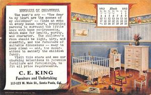 CE King Furniture and Undertaking Advertising Writing on back 