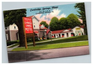 Vintage 1940's Advertising Postcard Cambridge Springs Motel Pennsylvania