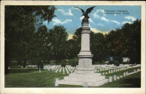 Murfreesboro Tennessee TN National Cemetery Graveyard Graves Vintage Postcard