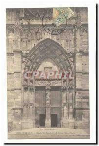 Vernon Old Postcard Details of the porch of Notre Dame & # 39eglise