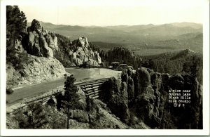 RPPC Sylvan Lake antique cars Badlands South Dakota Real Photo Postcard