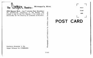 The Cooper Theatre, Minneapolis, MN Postcard