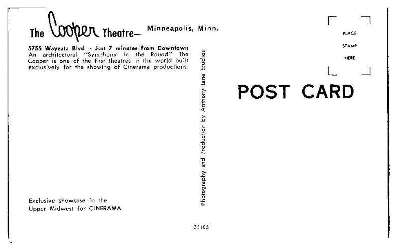 The Cooper Theatre, Minneapolis, MN Postcard