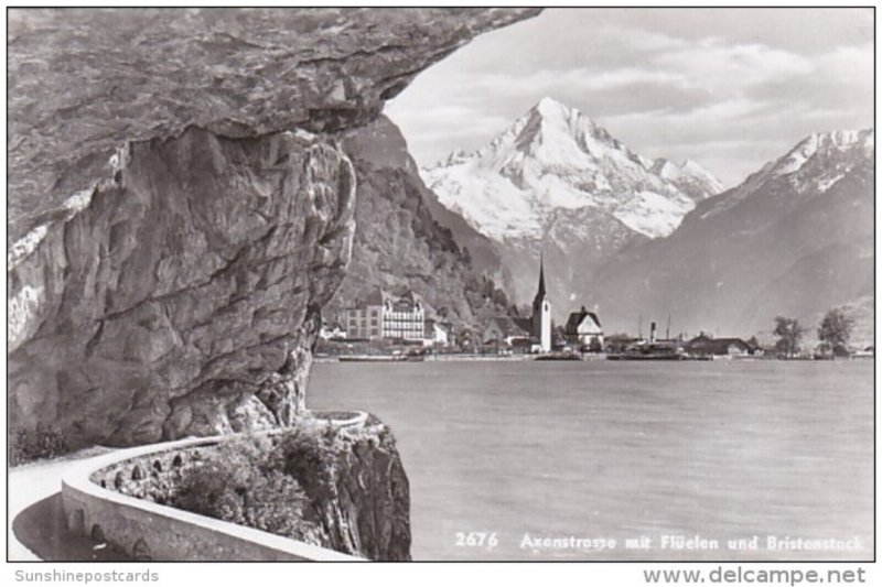 Switzerland Axenstrasse mit Fluelen und Bristenstock Photo