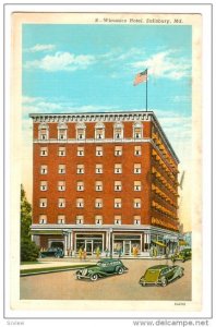 Street view,  Wicomico Hotel,  Salisbury,  Maryland,   PU_1940