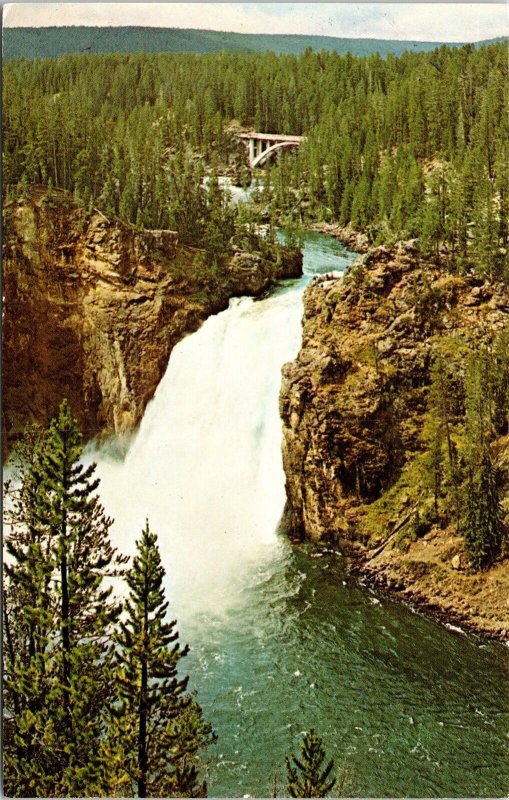 Upper Falls Grand Canyon Yellowstone National Park Postcard VTG UNP Mirro Unused 