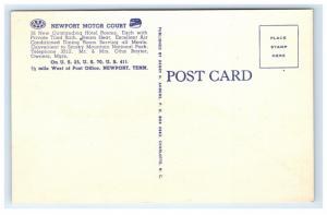 Postcard Newport Motor Court, US 25 US 70, Newport, TN linen D19