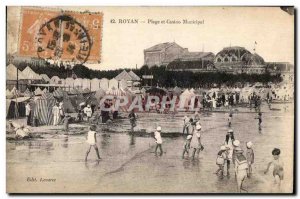Old Postcard Royan Beach and Casino Municipal