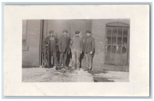 Men Livery Factory Postcard RPPC Photo Office Employee Occupational c1910's