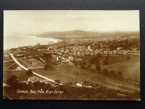 Wales Panoramic View of COLWYN BAY from BRYN EURYN - Old RP Postcard