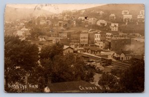 J87/ Cameron West Virginia RPPC Postcard c1910 Birdseye Railroad Depot 622