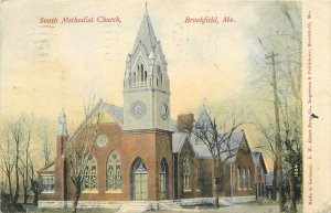 Postcard 1907 Missouri Brookfield South Methodist Church Albert Drug 22-13600